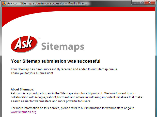 Sitemap submission -Ask-
